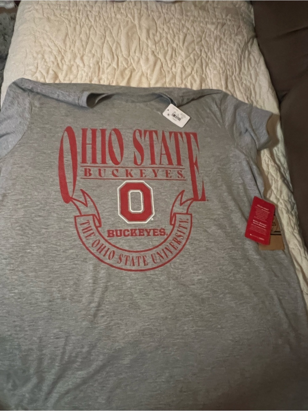 Rivalry Threads Gray & Red Ohio State Buckeyes Tee